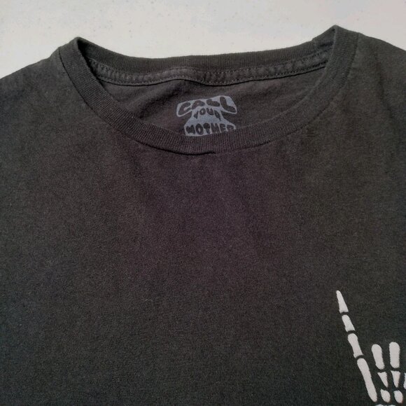 Call Your Mother Cropped Shirt Medium Skeleton Surfer Have A Nice Day Everyone - Picture 8 of 11